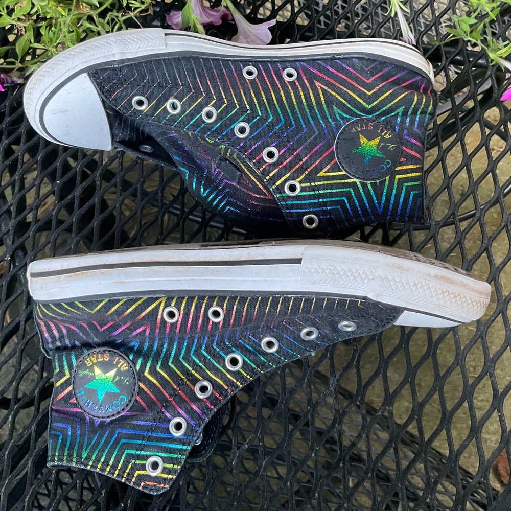 Classic Converse Cool Multicolor Iridescent All Star High Top Sneaker!